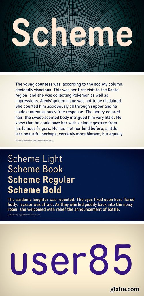 Scheme Font Family - 4 Fonts $108