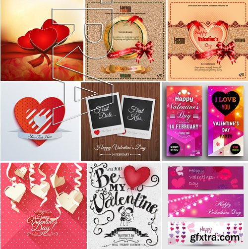 Stock Vectors - Happy Valentine's Day 4, 25xEPS