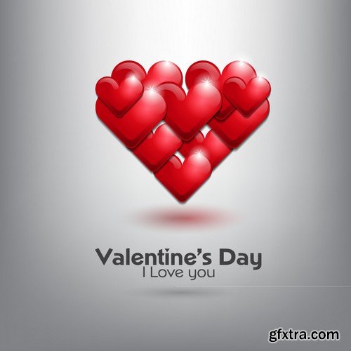 Stock Vectors - Happy Valentine's Day 4, 25xEPS