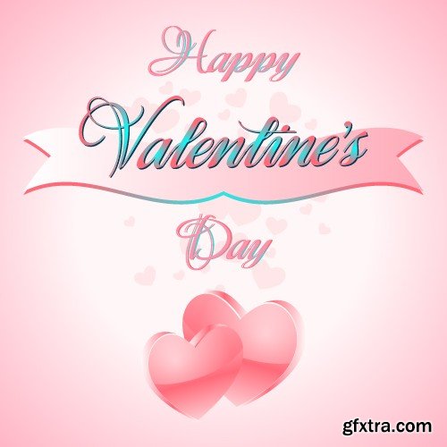 Stock Vectors - Happy Valentine's Day 4, 25xEPS