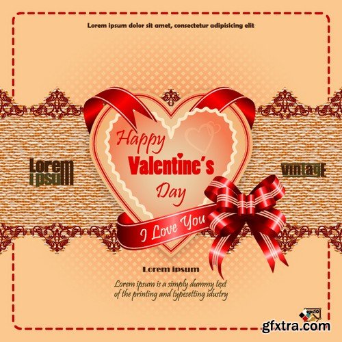 Stock Vectors - Happy Valentine's Day 4, 25xEPS