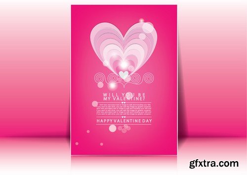 Stock Vectors - Happy Valentine's Day 4, 25xEPS