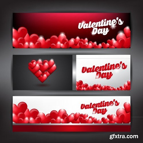 Stock Vectors - Happy Valentine's Day 4, 25xEPS