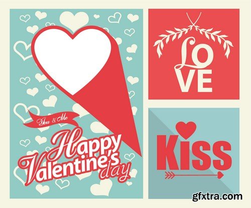 Stock Vectors - Happy Valentine's Day 4, 25xEPS