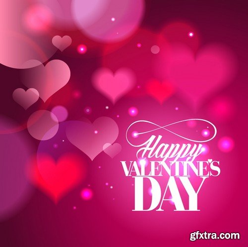 Stock Vectors - Happy Valentine's Day 4, 25xEPS