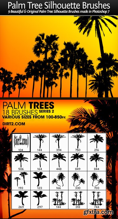 Photoshop Brushes - Palm Tree Silhouettes