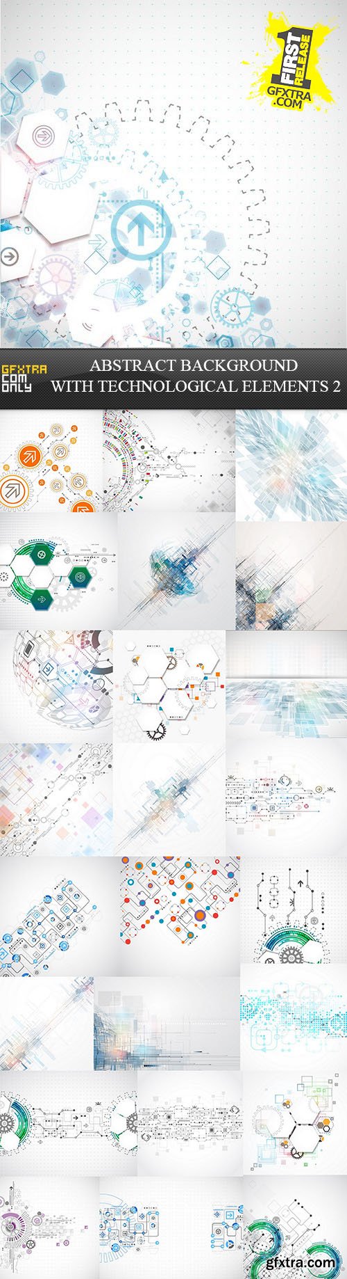 Abstract Background With Technological Elements - 2, 25xEPS