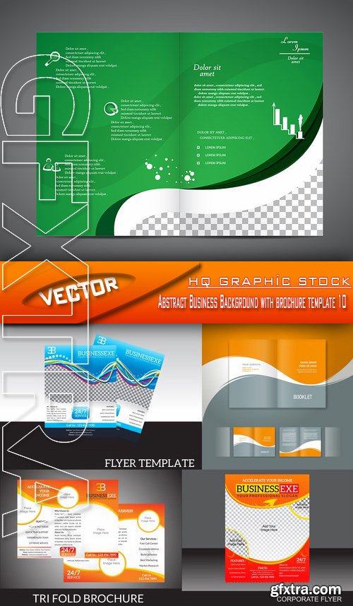 Stock Vector - Abstract Business Background with brochure template 10