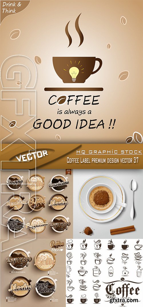 Stock Vector - Coffee Label premium design vector 37