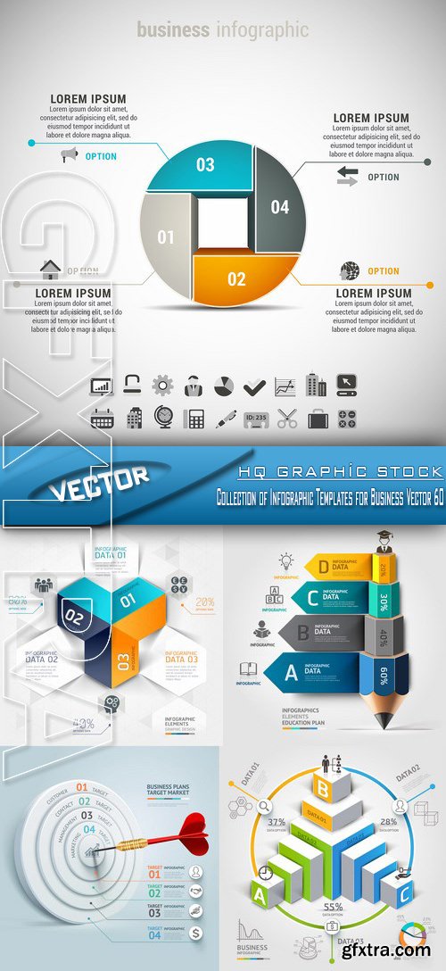 Stock Vector - Collection of Infographic Templates for Business Vector 60