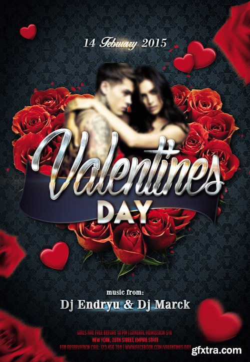 Valentines Day 4 Flyer PSD Template