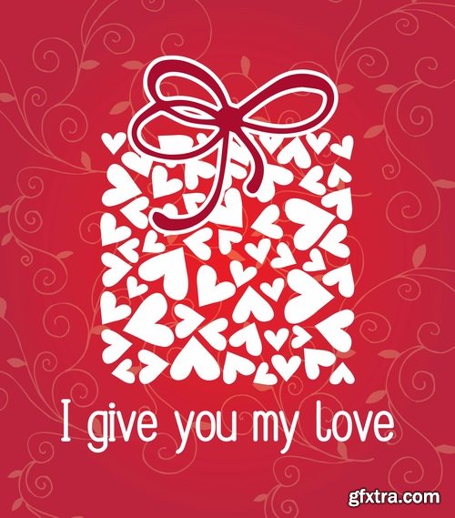 Greeting cards for Valentine's Day with hearts and love themes - 25 Eps