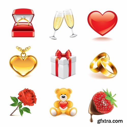 Greeting cards for Valentine's Day with hearts and love themes - 25 Eps