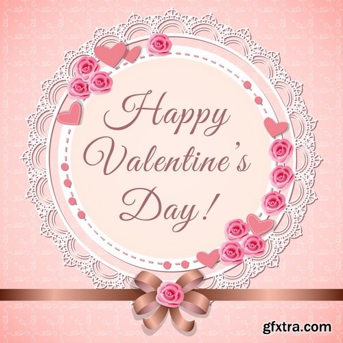 Greeting cards for Valentine's Day with hearts and love themes - 25 Eps