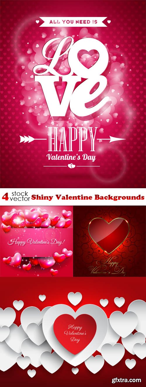 Vectors - Shiny Valentine Backgrounds Set