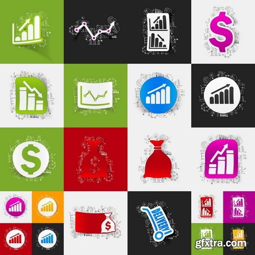 Collection elements of infographics vector image #17-25 Eps