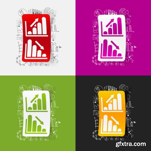 Collection elements of infographics vector image #17-25 Eps