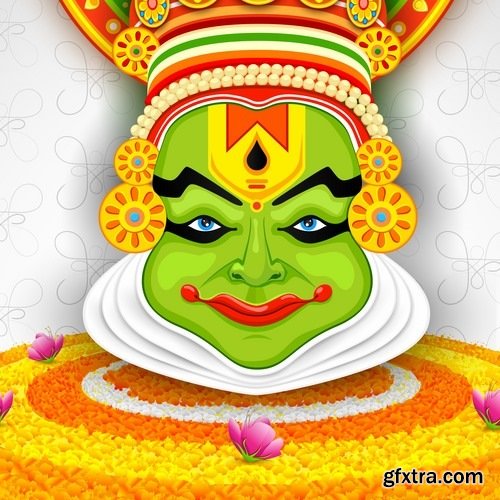 Collection of various images of Kathakali mask 25 Eps