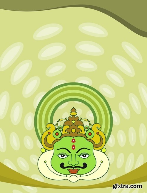 Collection of various images of Kathakali mask 25 Eps