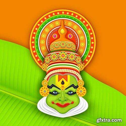 Collection of various images of Kathakali mask 25 Eps