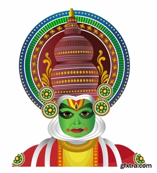 Collection of various images of Kathakali mask 25 Eps