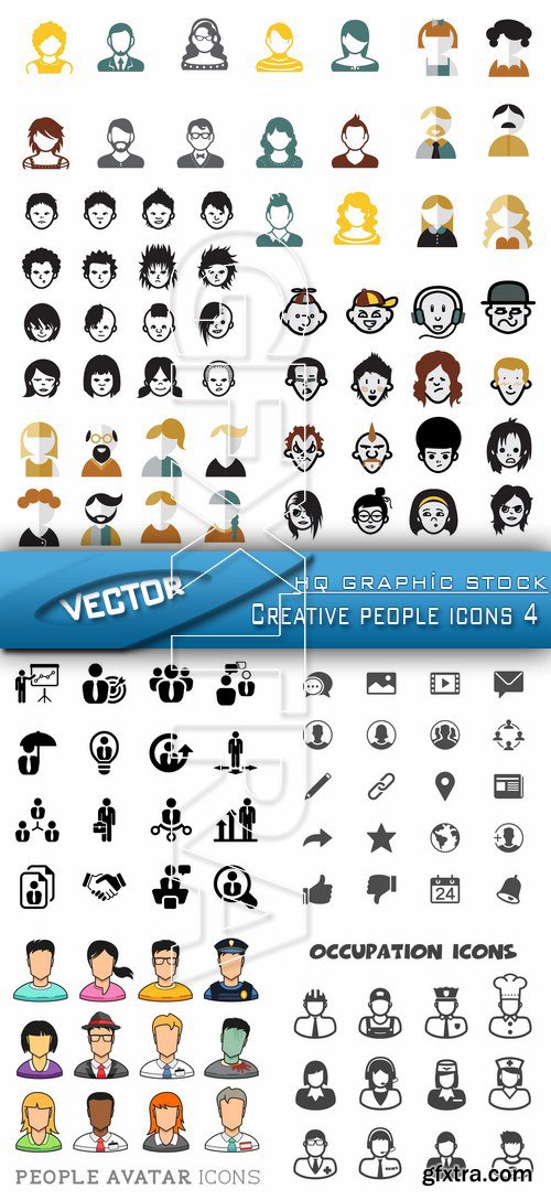 Stock Vector - Creative people icons 4