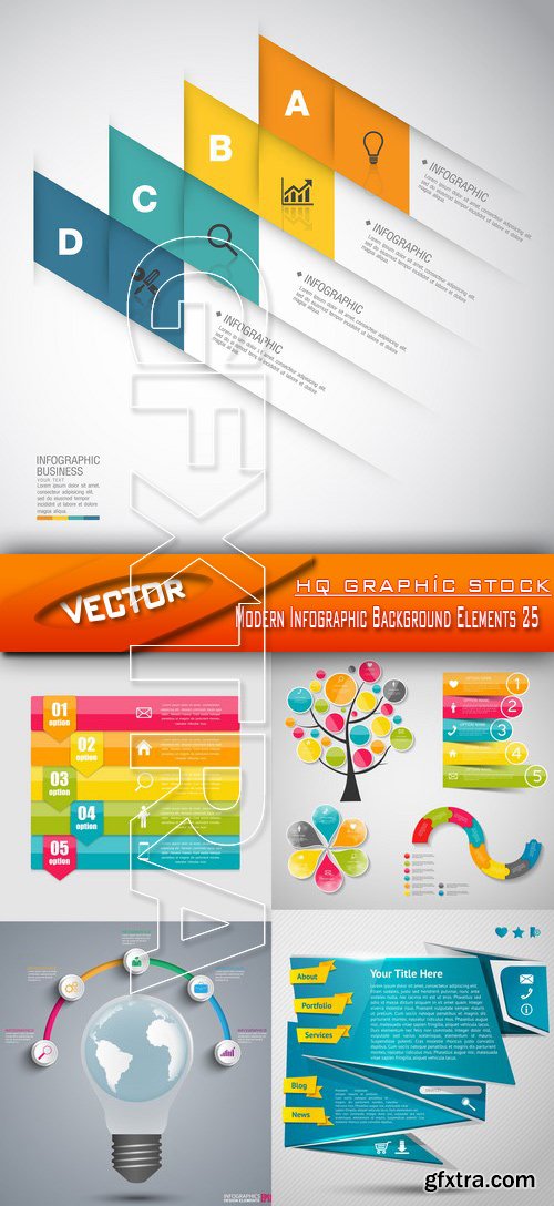 Stock Vector - Modern Infographic Background Elements 25