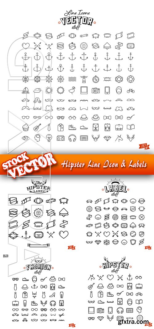 Stock Vector - Hipster Line Icon & Labels