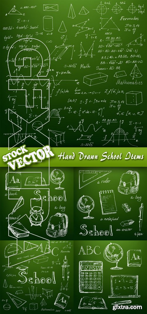 Stock Vector - Hand Drawn School Items