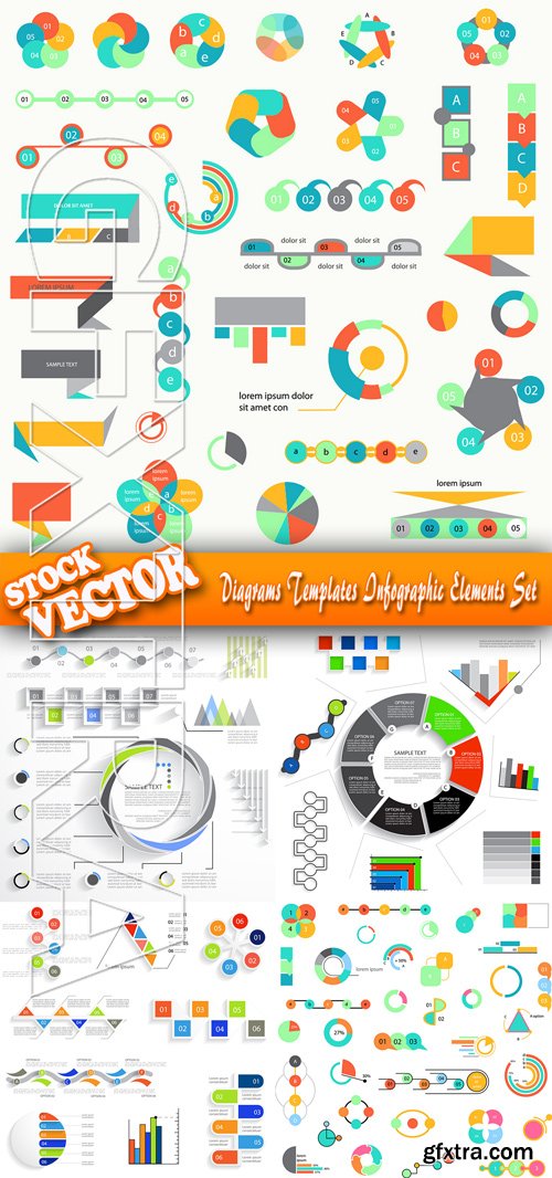 Stock Vector - Diagrams Templates Infographic Elements Set