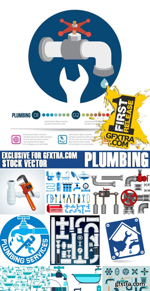 Stock Vectors - Plumbing, 25xEPS