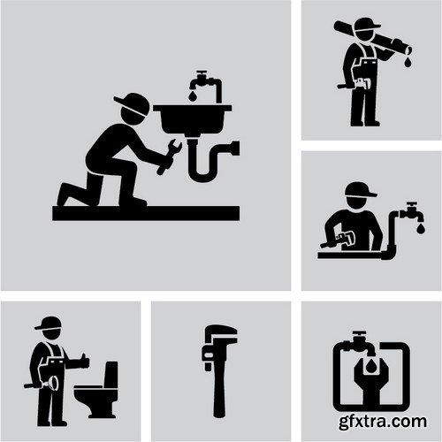 Stock Vectors - Plumbing, 25xEPS