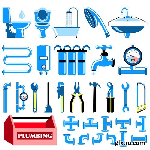 Stock Vectors - Plumbing, 25xEPS