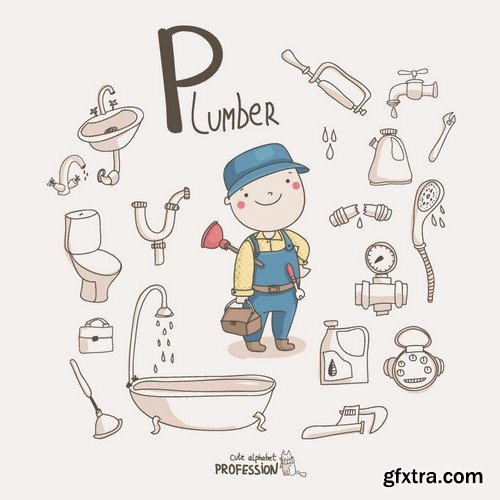 Stock Vectors - Plumbing, 25xEPS