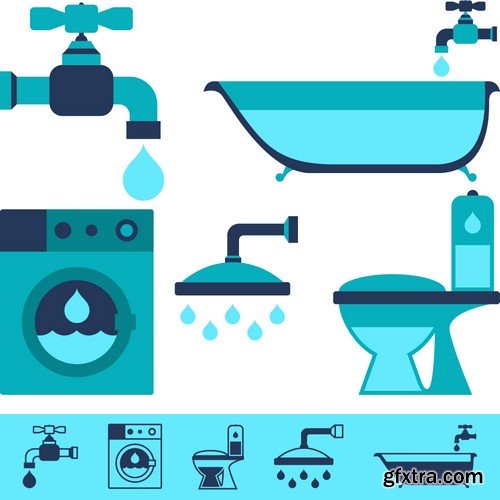 Stock Vectors - Plumbing, 25xEPS