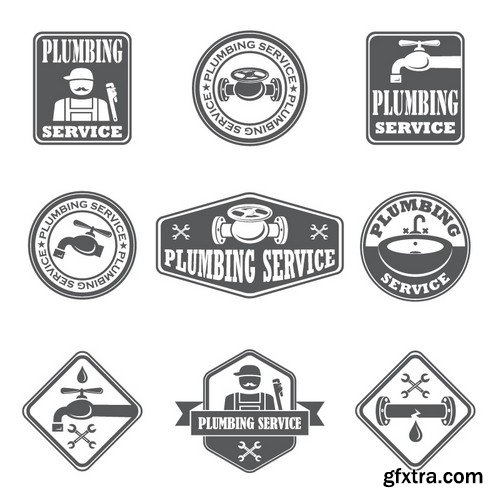 Stock Vectors - Plumbing, 25xEPS