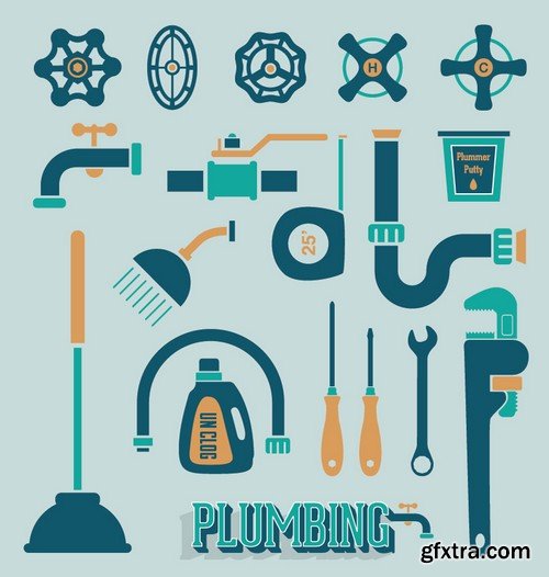 Stock Vectors - Plumbing, 25xEPS