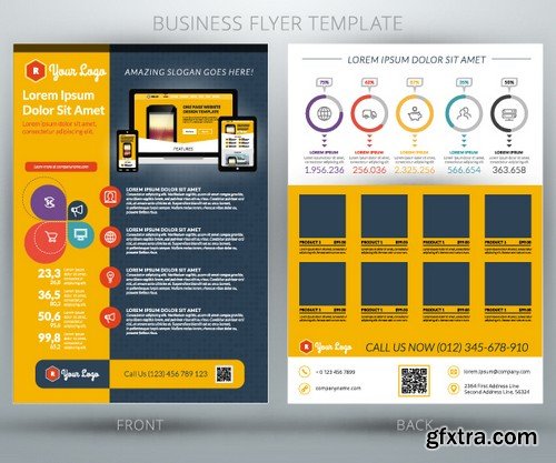 Stock Vectors - Business Flyer Template 4, 25xEPS