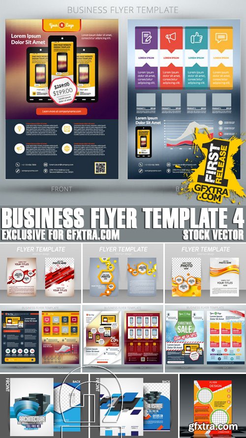 Stock Vectors - Business Flyer Template 4, 25xEPS