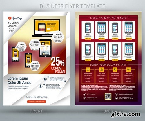 Stock Vectors - Business Flyer Template 4, 25xEPS