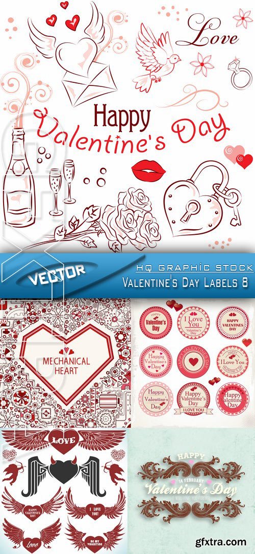 Stock Vector - Valentine's Day Labels 8