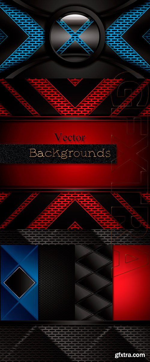 It is black - red abstract backgrounds in Vector - Creative patterns