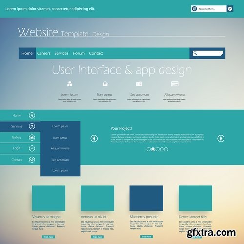 Collection of Website Templates #6, 25xEPS