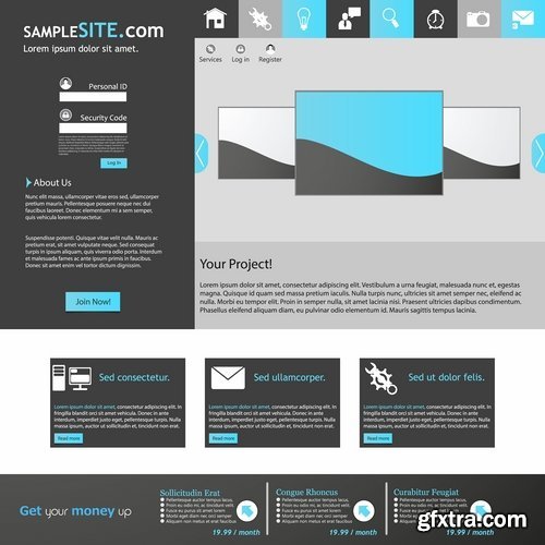 Collection of Website Templates #6, 25xEPS