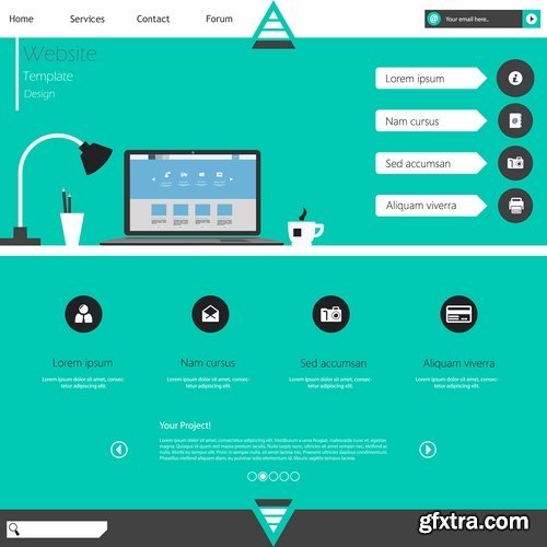 Collection of Website Templates #6, 25xEPS