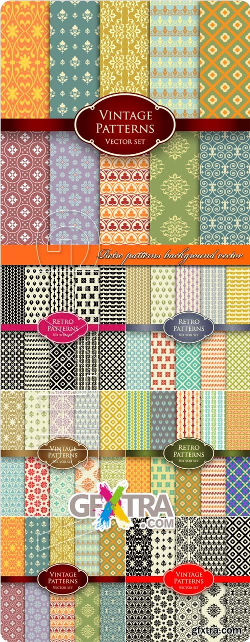 Retro patterns background vector