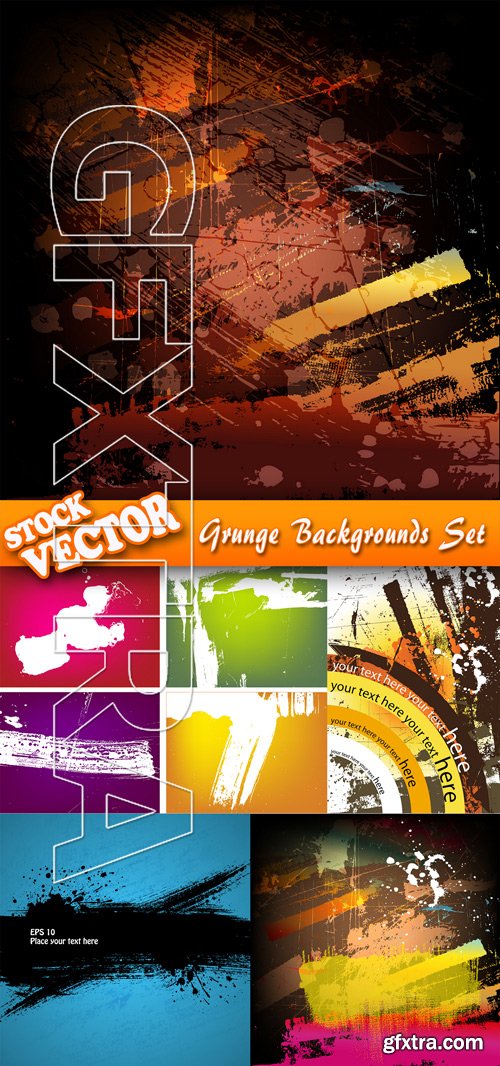 Stock Vector - Grunge Backgrounds Set