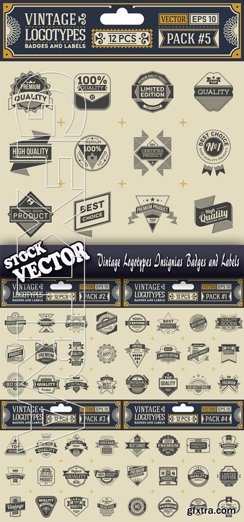 Stock Vector - Vintage Logotypes Insignias Badges and Labels