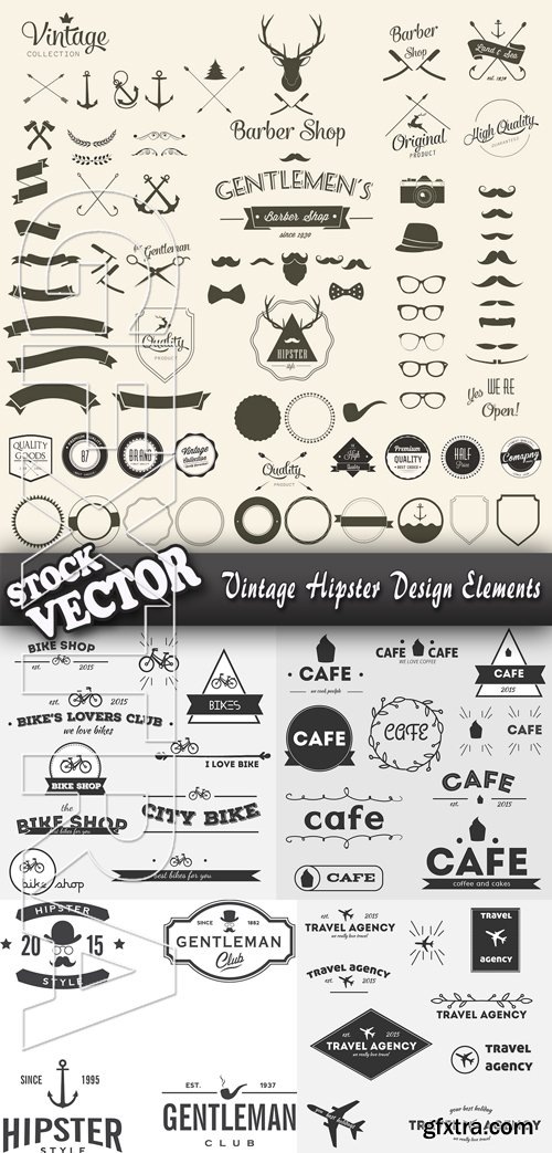 Stock Vector - Vintage Hipster Design Elements