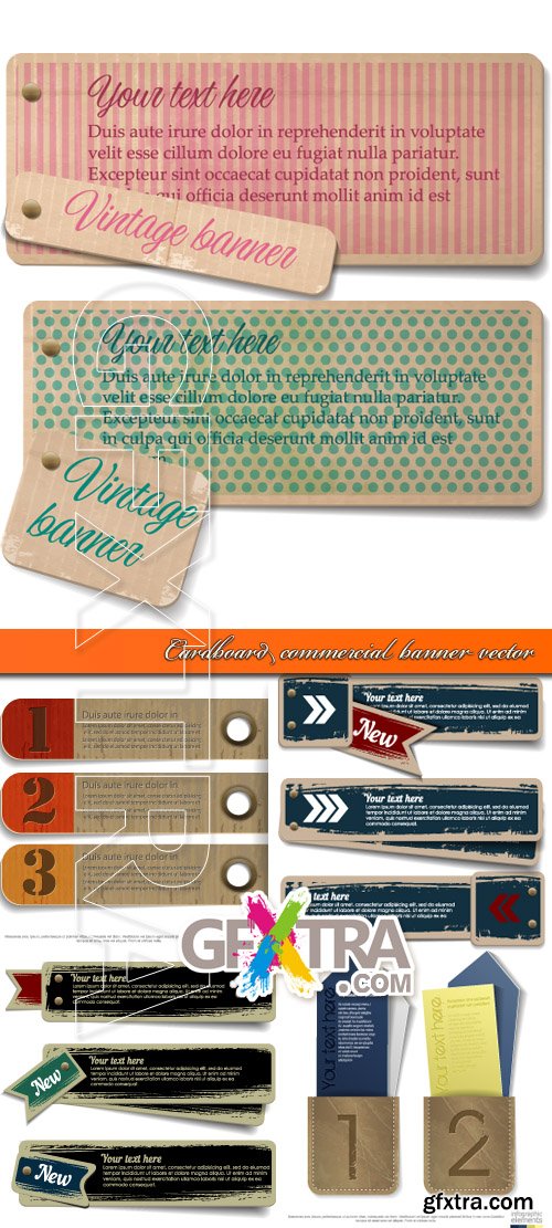 Cardboard commercial banner vector